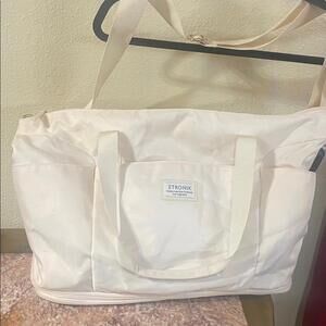 Etronik beige 3pcs set travel/gym bag with USB port and shoe compartment